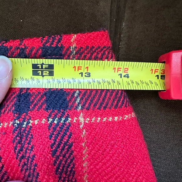Liz Claiborne Beautiful Plaid Colors Red Black Blue Midi Skirt SZ 6 Zip In Back - Picture 12 of 12